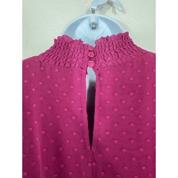 Nanette Nanette Lepore Raspberry Swiss Dot Tiered Dress NWT Size 8 - Picture 7 of 10